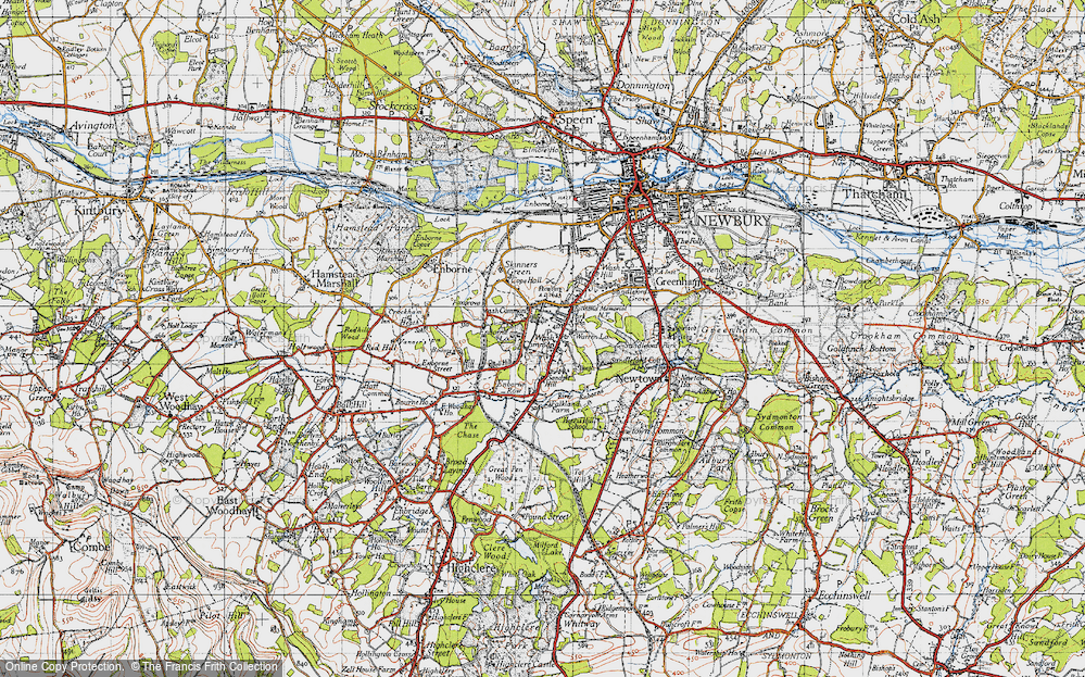 Old Map of Wash Common, 1945 in 1945