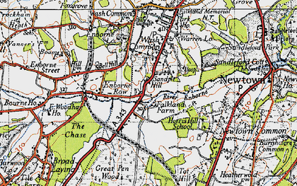 Old map of Wash Water in 1945