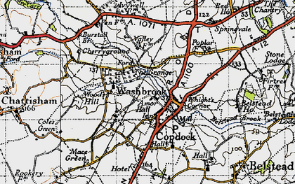Old map of Amor Hall in 1946