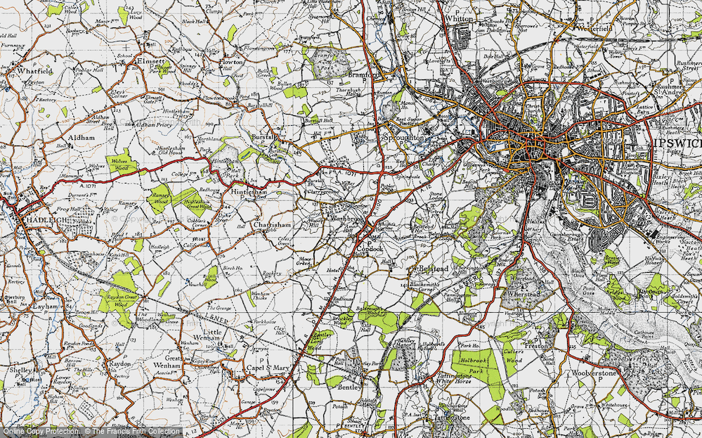 Old Map of Washbrook Street, 1946 in 1946