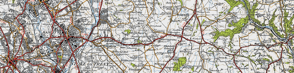Old map of Washerwall in 1946