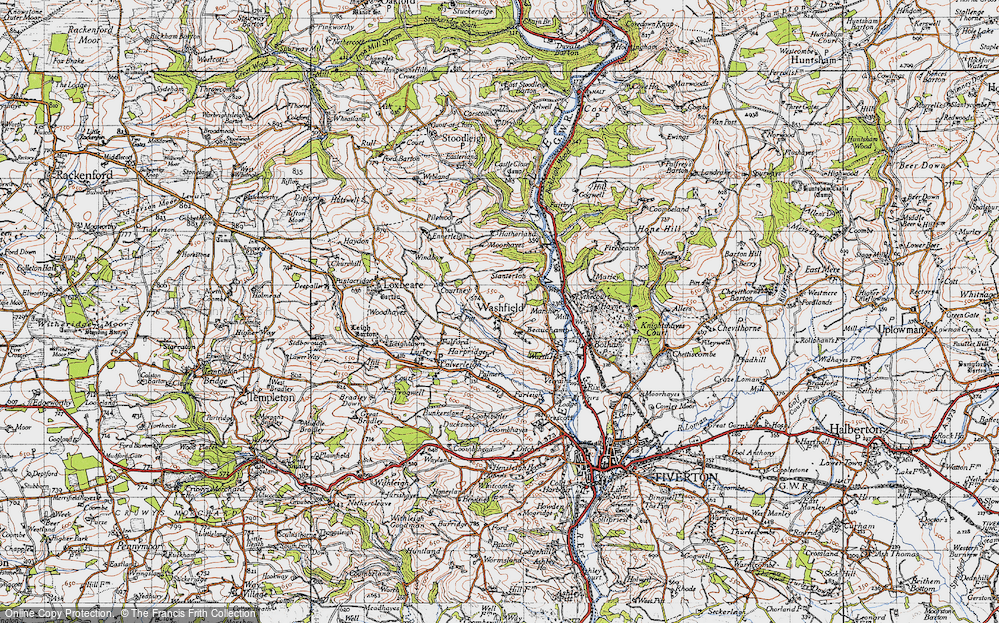 Old Map of Historic Map covering Beauchamp in 1946