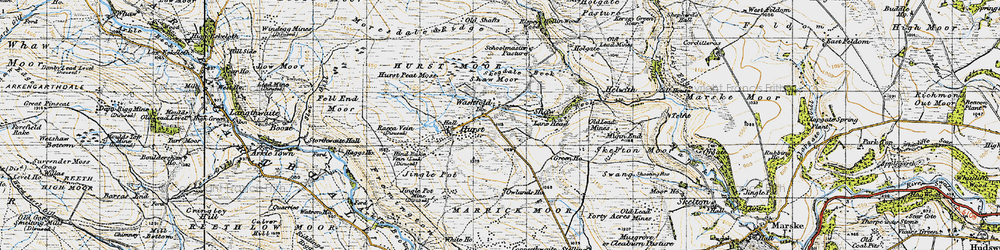 Old map of Washfold in 1947