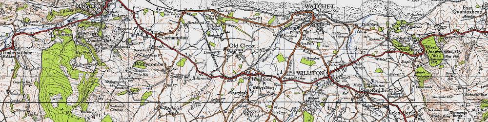 Old map of Washford in 1946