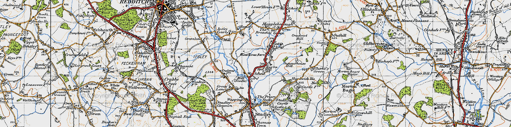 Old map of Washford in 1947