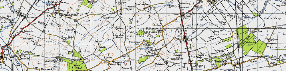 Old map of Washingley in 1946