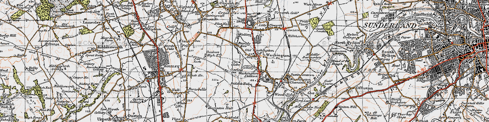 Old map of Washington Village in 1947