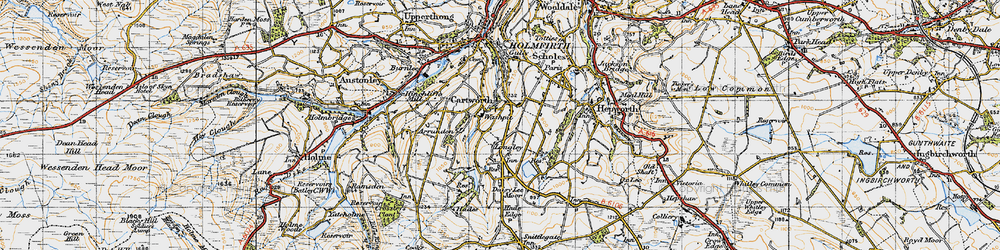 Old map of Washpit in 1947
