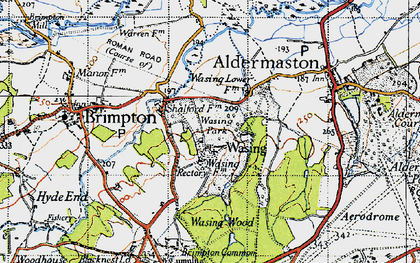 Old map of Wasing in 1945