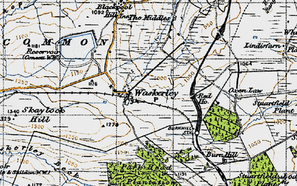 Old map of Waskerley in 1947