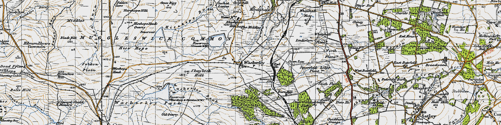 Old map of Burn Hill in 1947