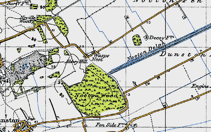 Old map of Wasps Nest in 1947
