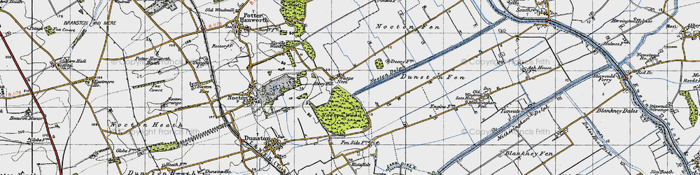 Old map of Blankney Wood in 1947