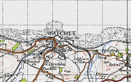 Old map of Watchet in 1946