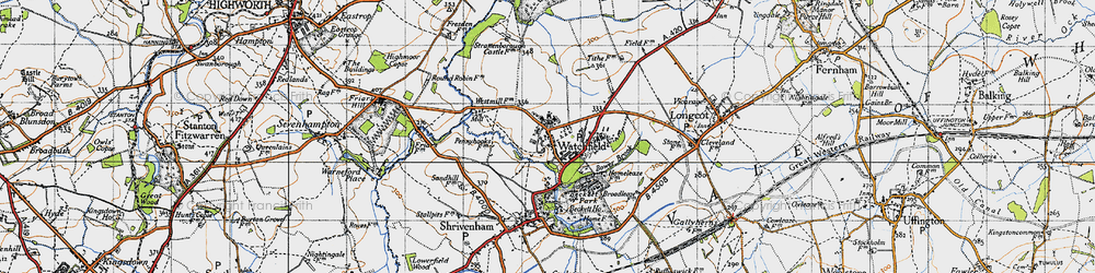 Old map of Watchfield in 1947