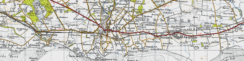 Old map of Battlehill in 1947