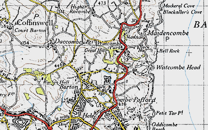Old map of Watcombe in 1946