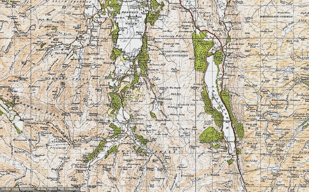Old Map of Historic Map covering Armboth Fell in 1947