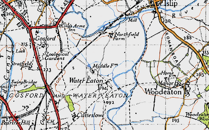 Old map of Water Eaton in 1946