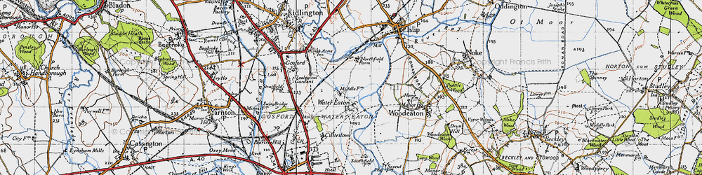 Old map of Water Eaton in 1946