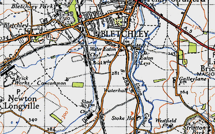 Old map of Water Eaton in 1946