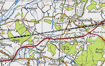 Old map of Water End in 1940