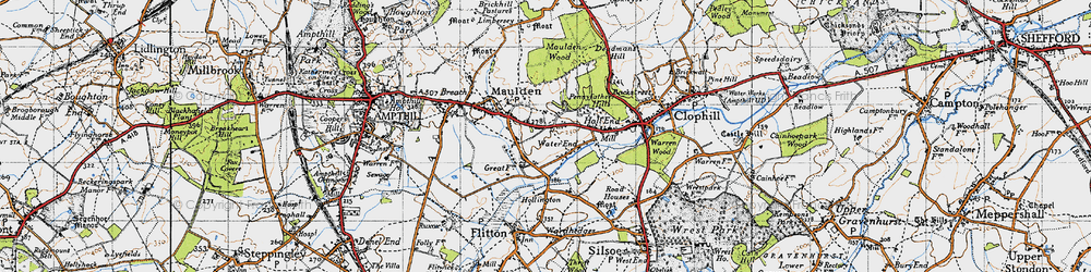 Old map of Water End in 1946