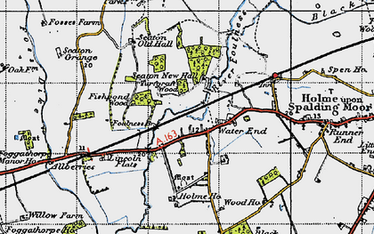 Old map of Water End in 1947