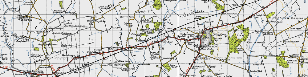 Old map of Water End in 1947