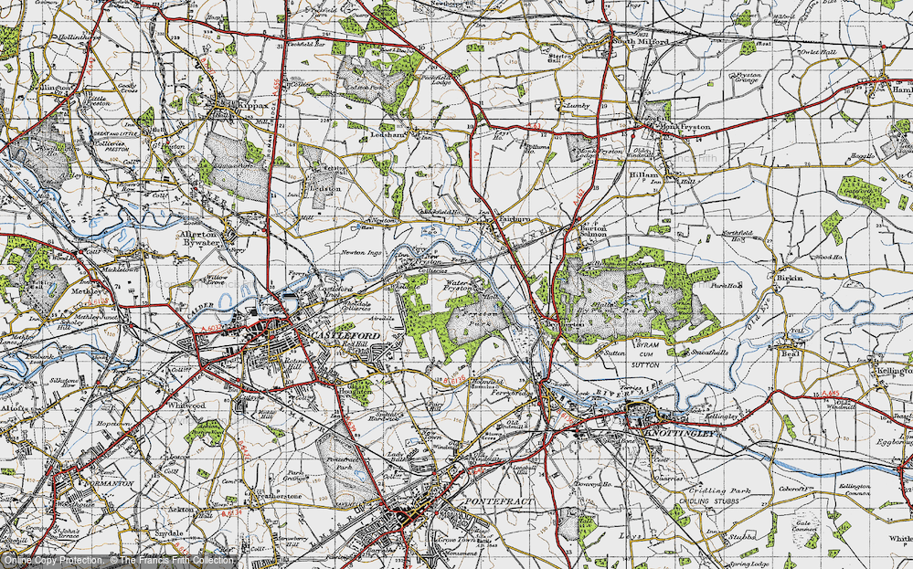 Old Map of Water Fryston, 1947 in 1947