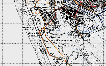 Old map of Bent Haw Scar in 1947