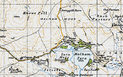 Old map of Malham Tarn in 1947