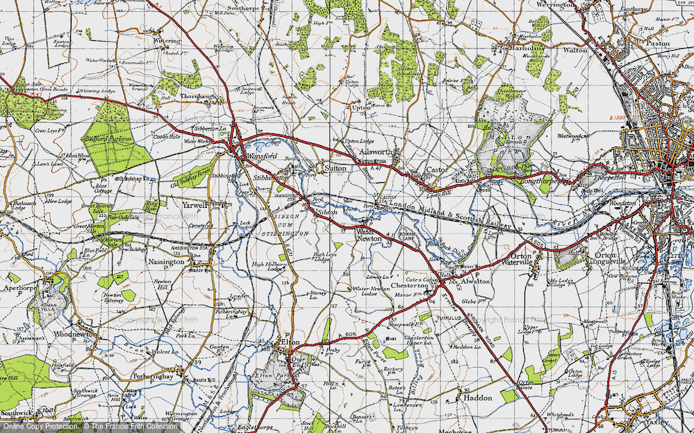Old Map of Water Newton, 1946 in 1946