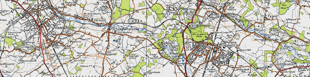 Old map of Waterend in 1946