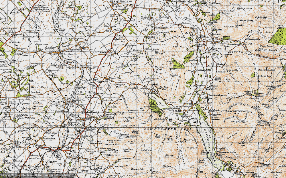 Old Map of Historic Map covering Askill Knott in 1947