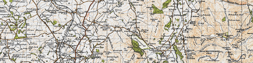 Old map of Burnbank Fell in 1947