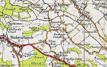 Old map of Waterend in 1947