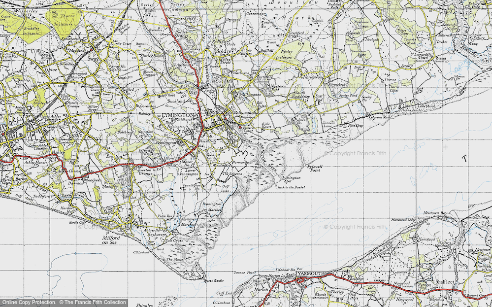 Old Map of Waterford, 1945 in 1945