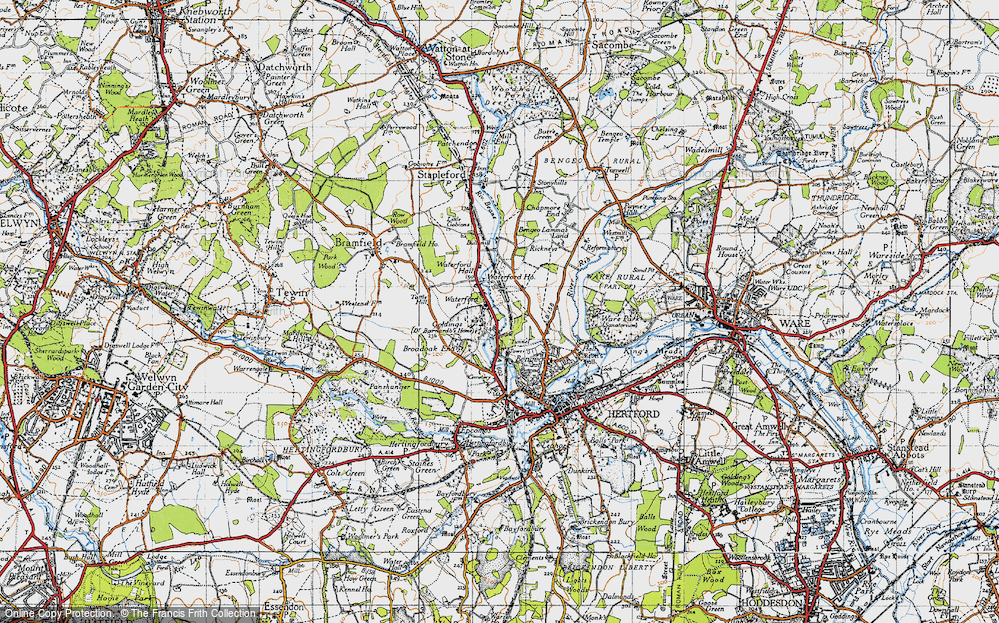 Old Map of Historic Map covering Bullsmill in 1946