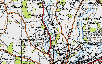 Old map of Waterford in 1946