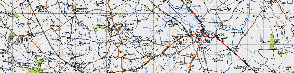 Old map of Waterhay in 1947