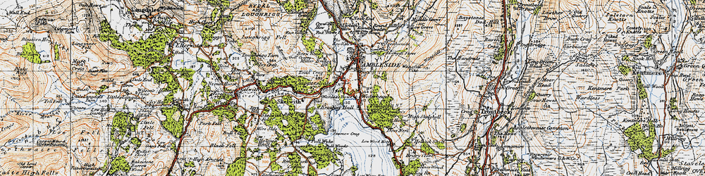 Old map of Low Wray in 1947