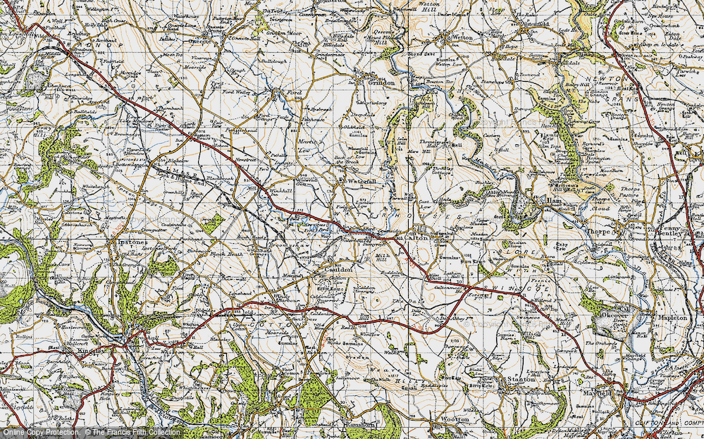 Old Map of Waterhouses, 1946 in 1946