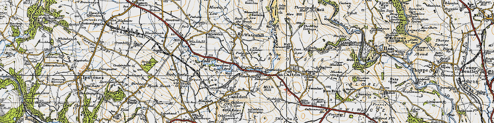 Old map of Waterhouses in 1946