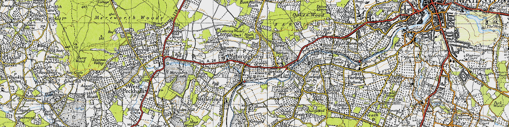 Old map of Wateringbury in 1940