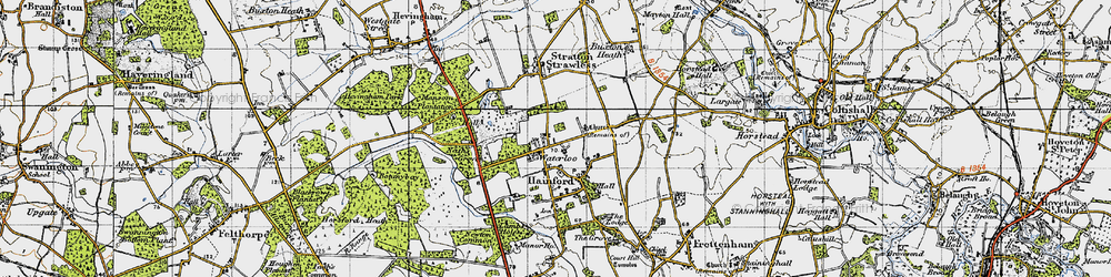 Old map of Waterloo in 1945