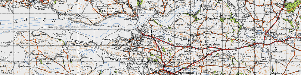 Old map of Waterloo in 1946