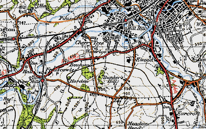 Old map of Bunker's Hill in 1947