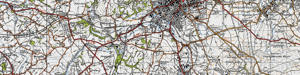Old map of Bunker's Hill in 1947
