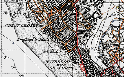 Old map of Waterloo in 1947